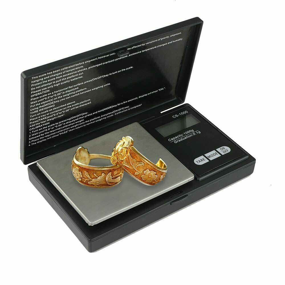 Pocket 1000g x 0.1g Digital Jewelry Gold Coin Gram Balance Weight Precise Scale