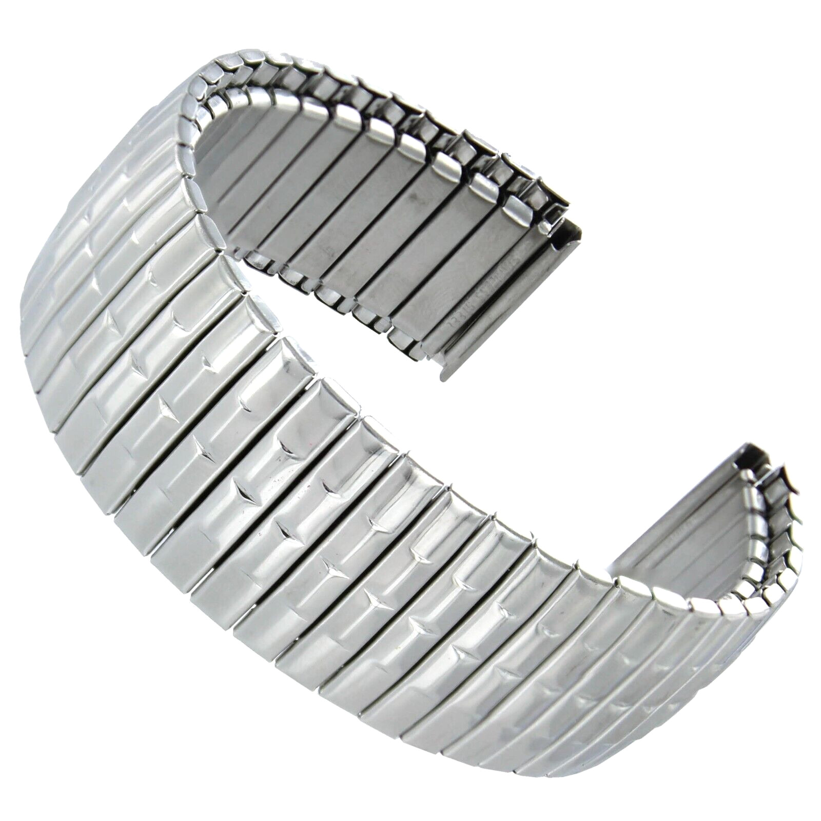 18mm Hirsch Twist-O-Flex Silver Tone Stainless Steel Mens Watch Band 885 BOGO!