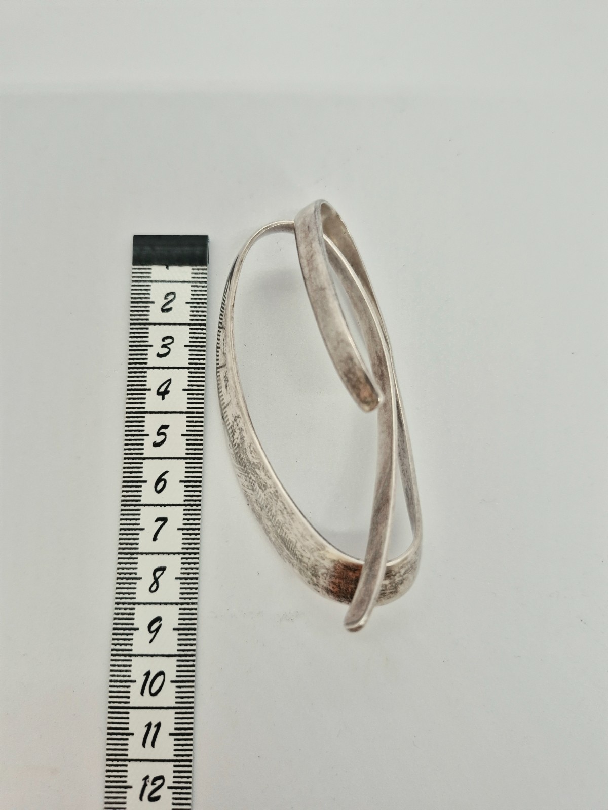 Vintage Swedish Sterling Silver 925 Modernist Cuff Bracelet GHB 40g