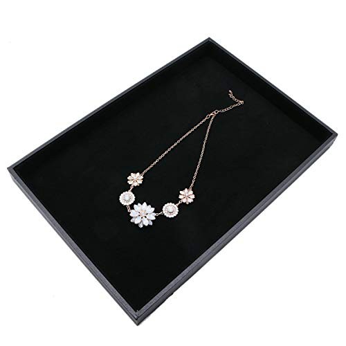Velvet Jewelry Tray for Drawers Jewelrys Display Tray Stackable Jewelry 1 Black