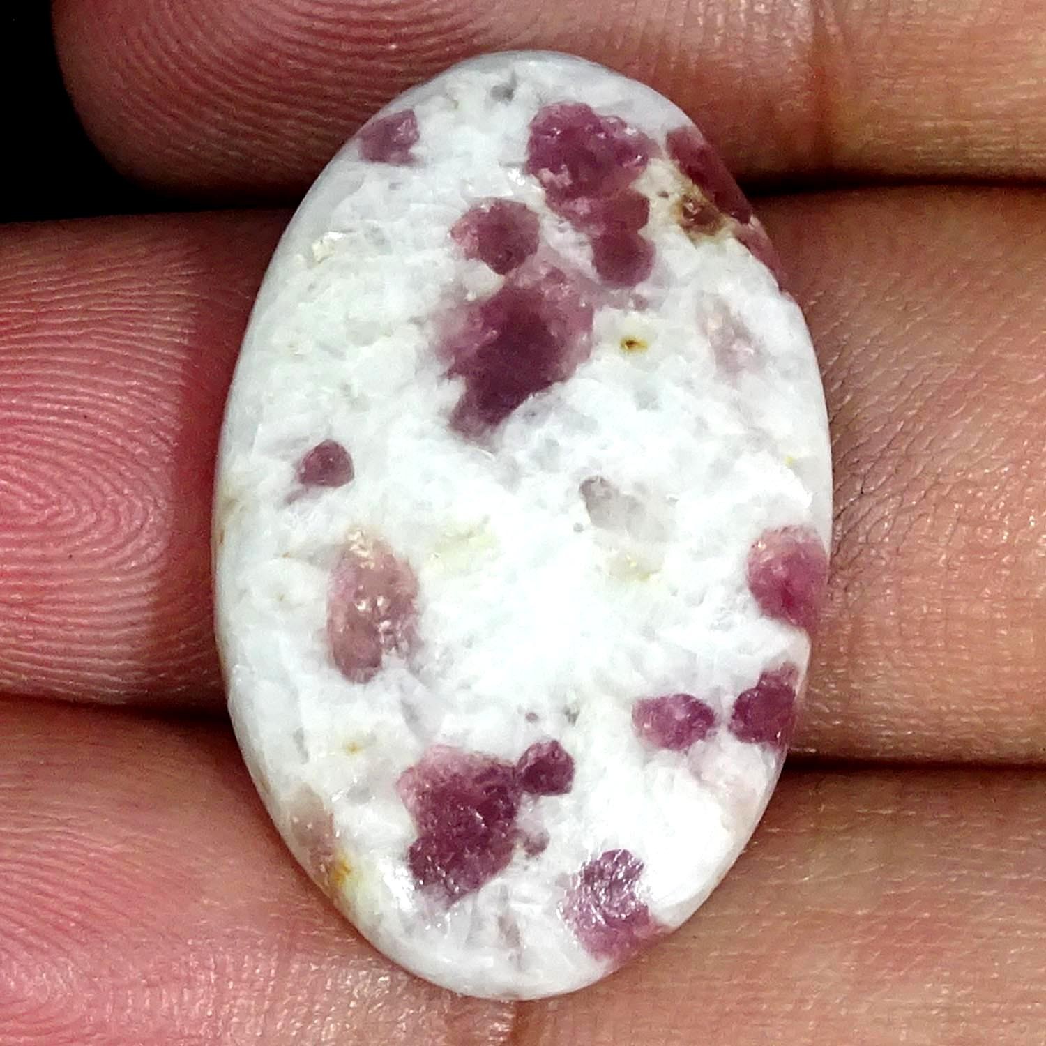 21.90Cts 100% Natural Ruby Quartz Oval Cabochon Gemstone 19X30X5MM