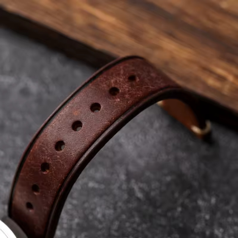 Handmade Italian Pueblo Leather Watch Strap 18-22mm Men’s Vintage Watch Band