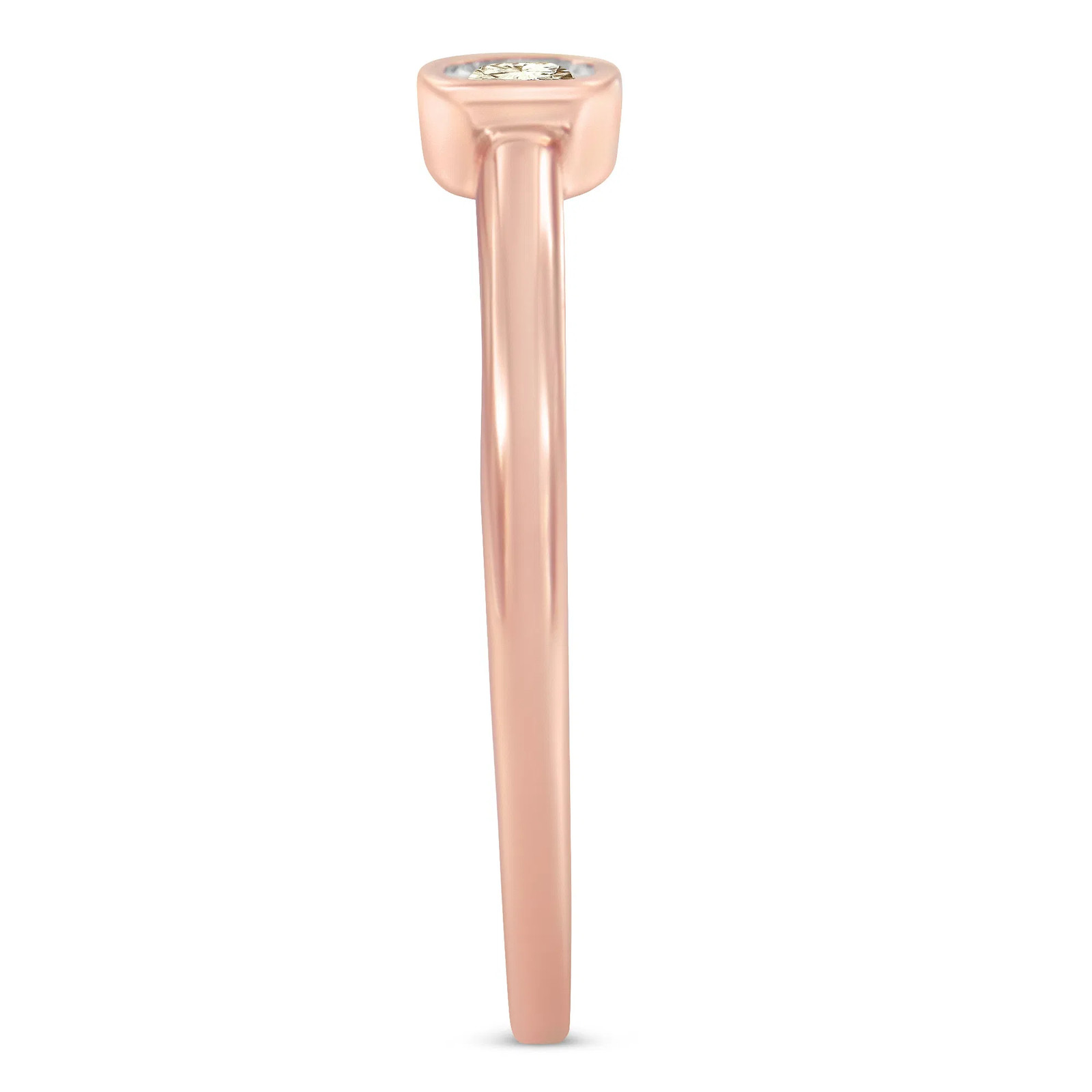 14K Rose Gold Plated .925 Sterling Silver 1/20 Carat Diamond Square Cushion-Shap