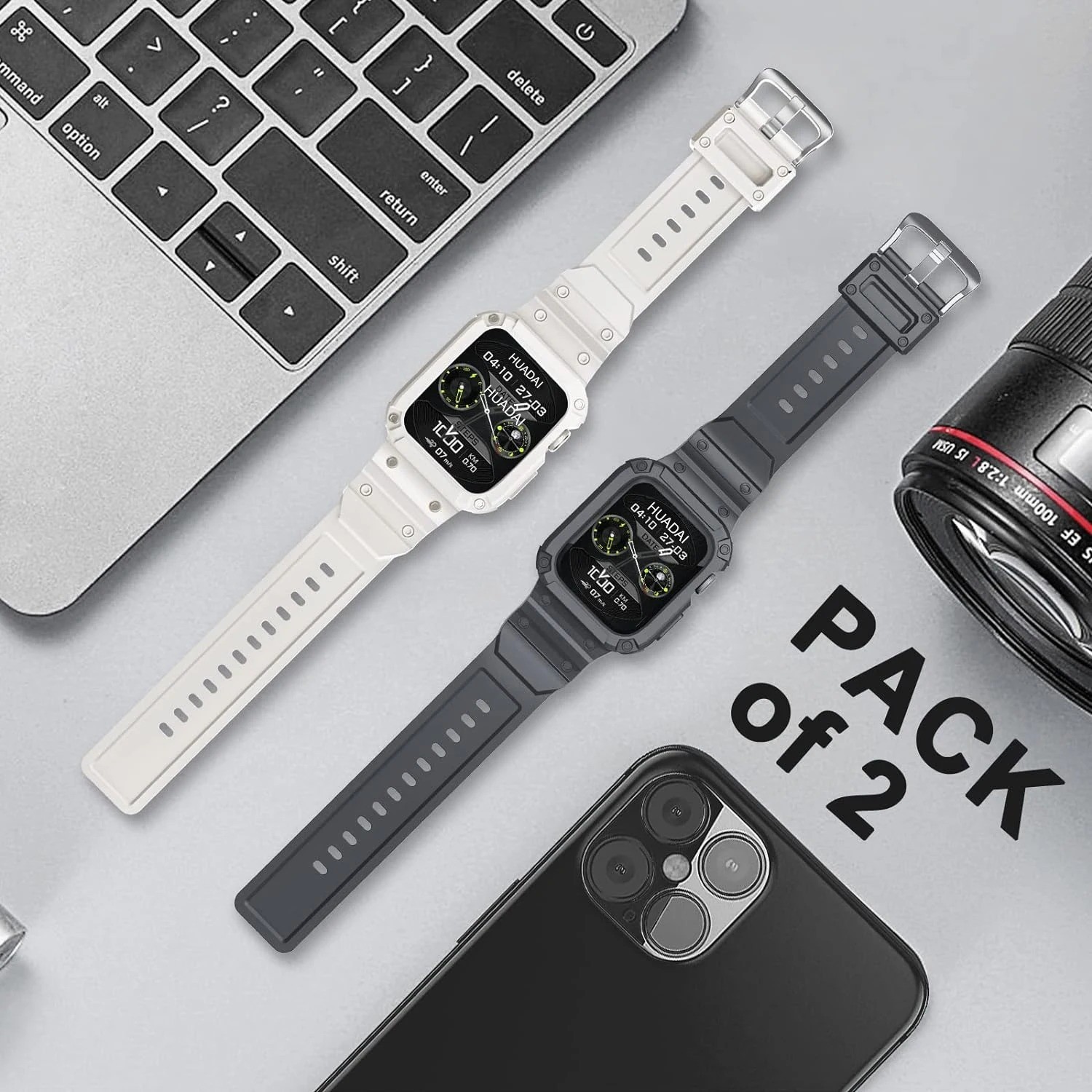 Rugged Apple Watch Band Bumper Case Cover Strap Iwatch SE 9 8 7 6 5 4 3 2