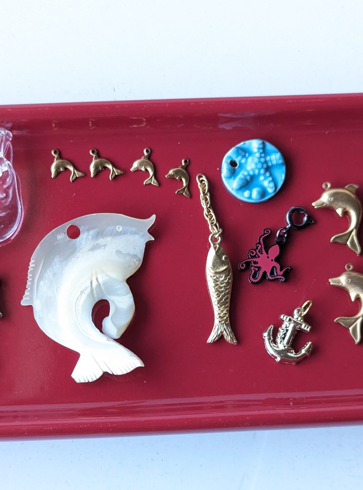 Mixed Lot Of 28 Beach Nautical Sea Ocean Gold Silver Tone Charm Pendant Findings