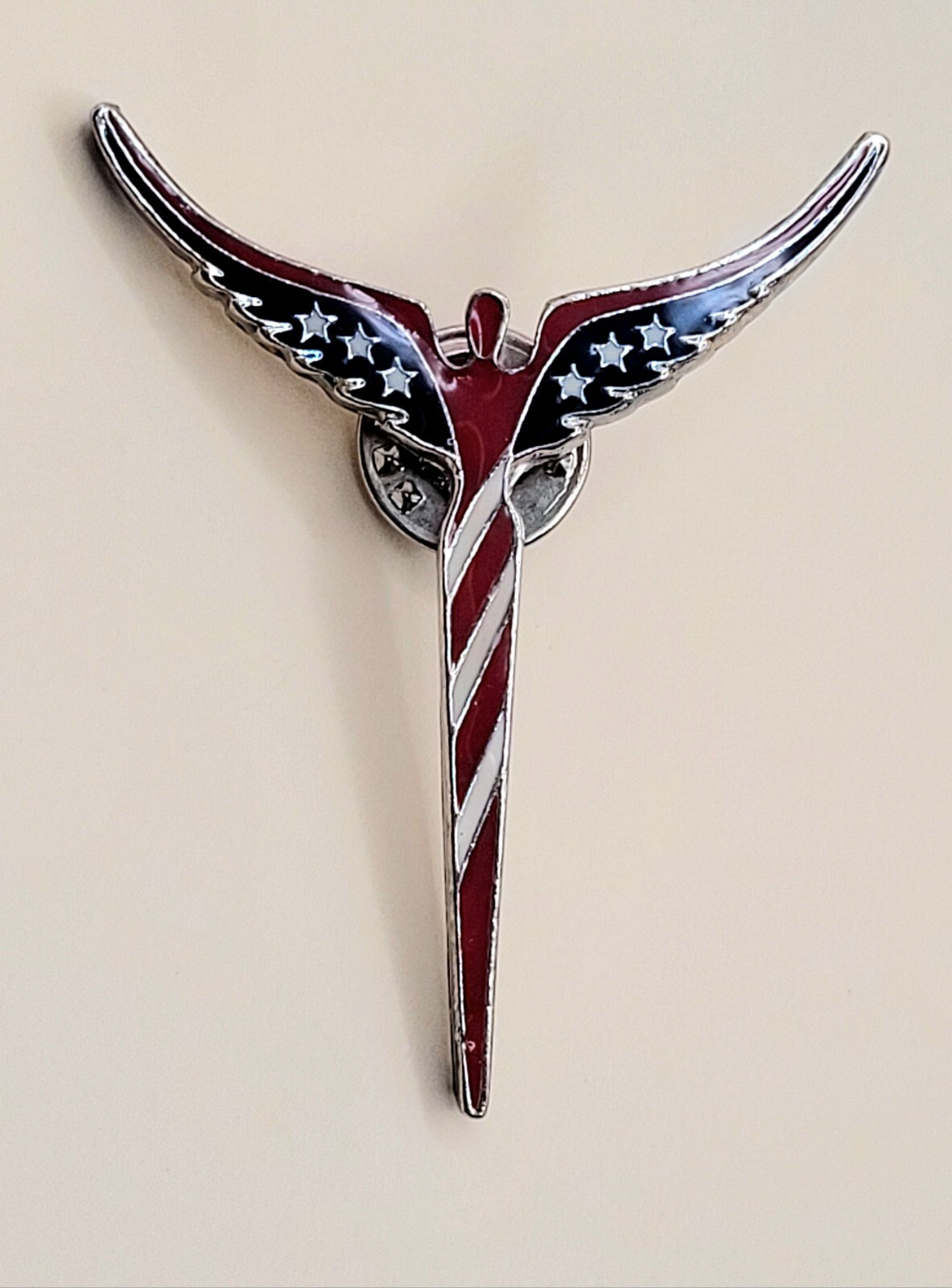 Lavaggi American Brooch Angel of Reconciliation Patrio USA Flag Lapel Pin Signed