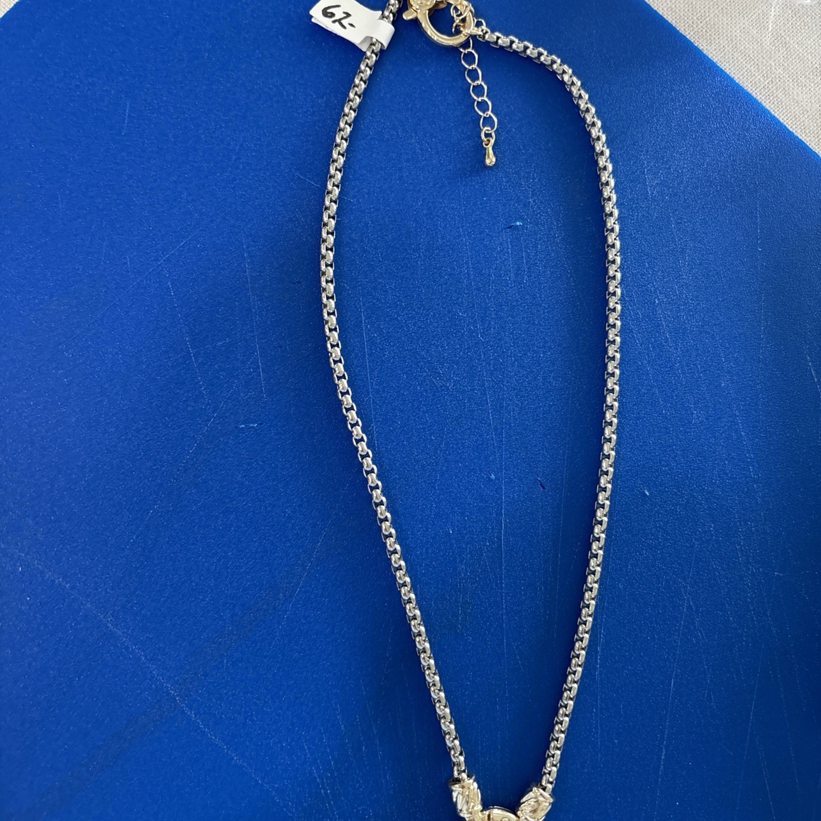 Barbara Bixby Sterling 18k Gold Black Leather Cord Key Citrine Pendant Necklace