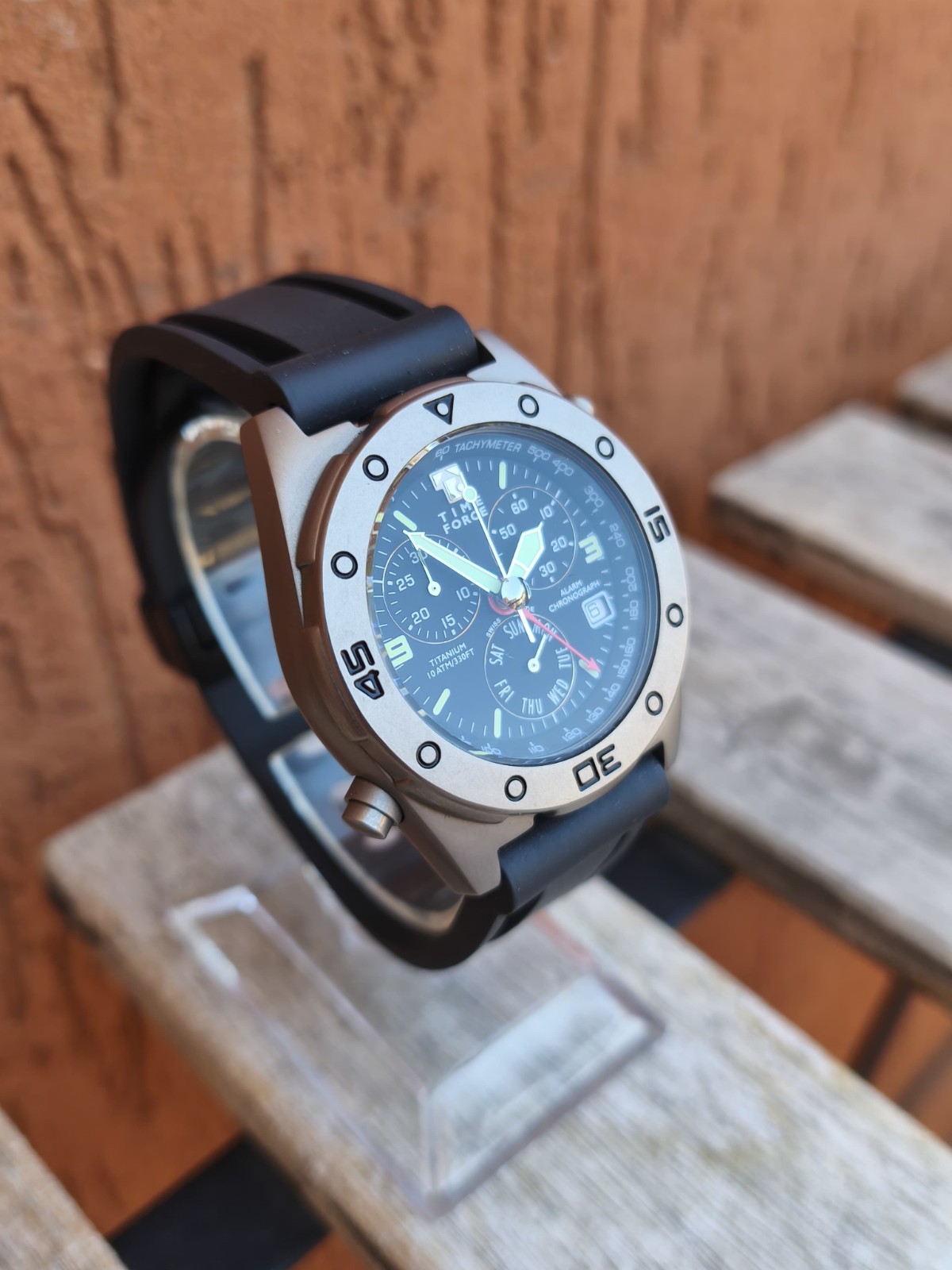 Time Force Titanium Alarm Chronograph 6811 Swiss Quartz Watch