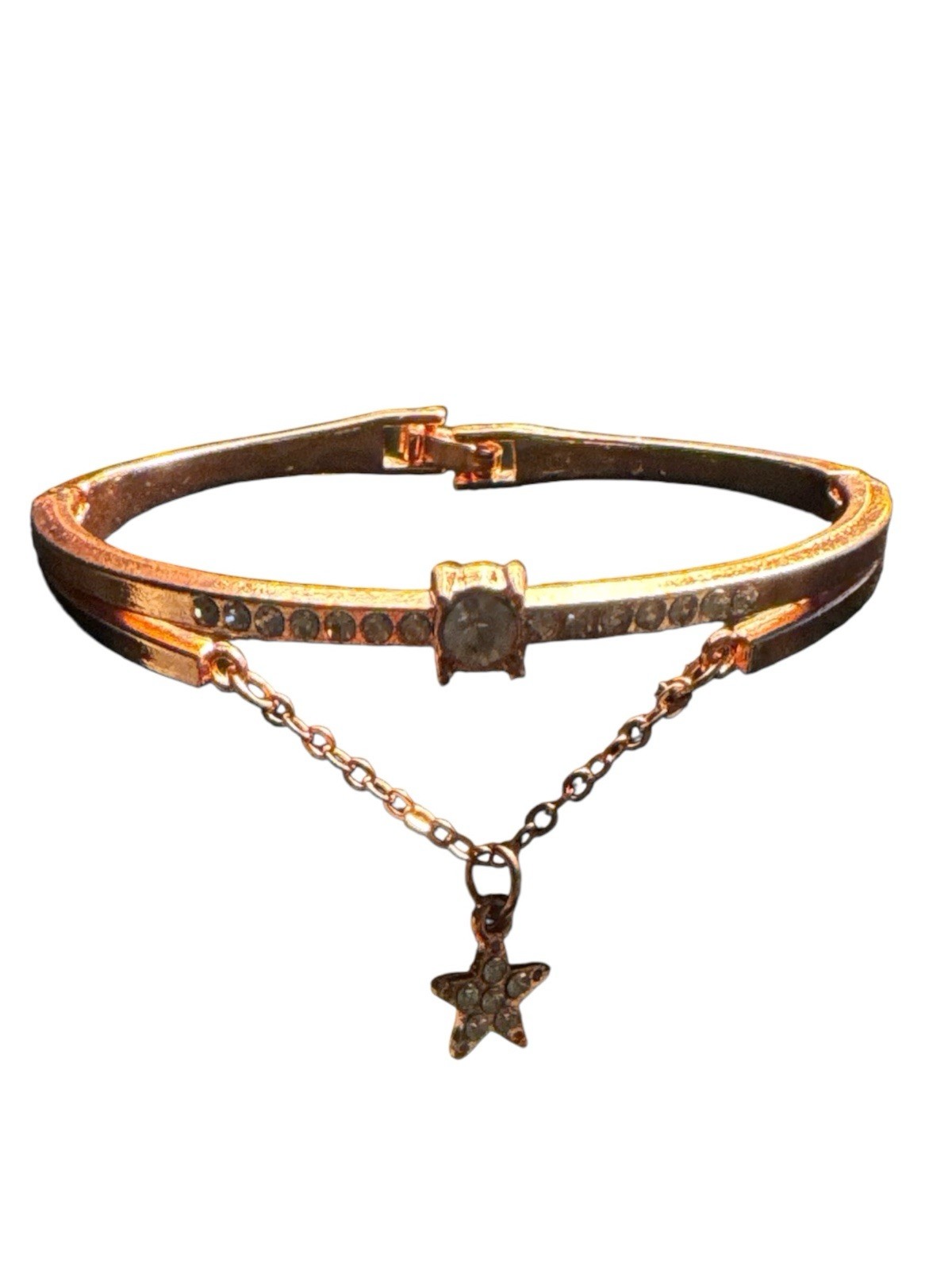 Women PU Leather Rhinestone Watch and Rose Gold Bracelet 2 Piece Set
