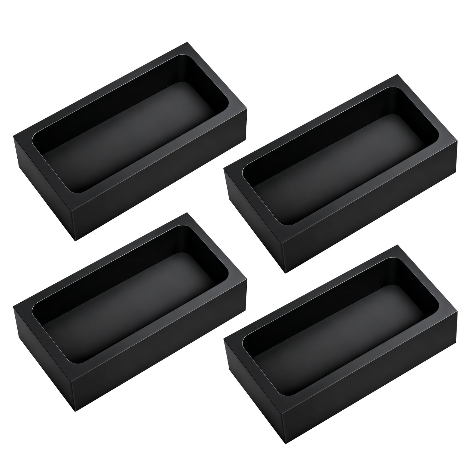 4 Pcs 1Kg High-Purity Graphite Ingot Molds for Casting Gold Silver Aluminum Copp