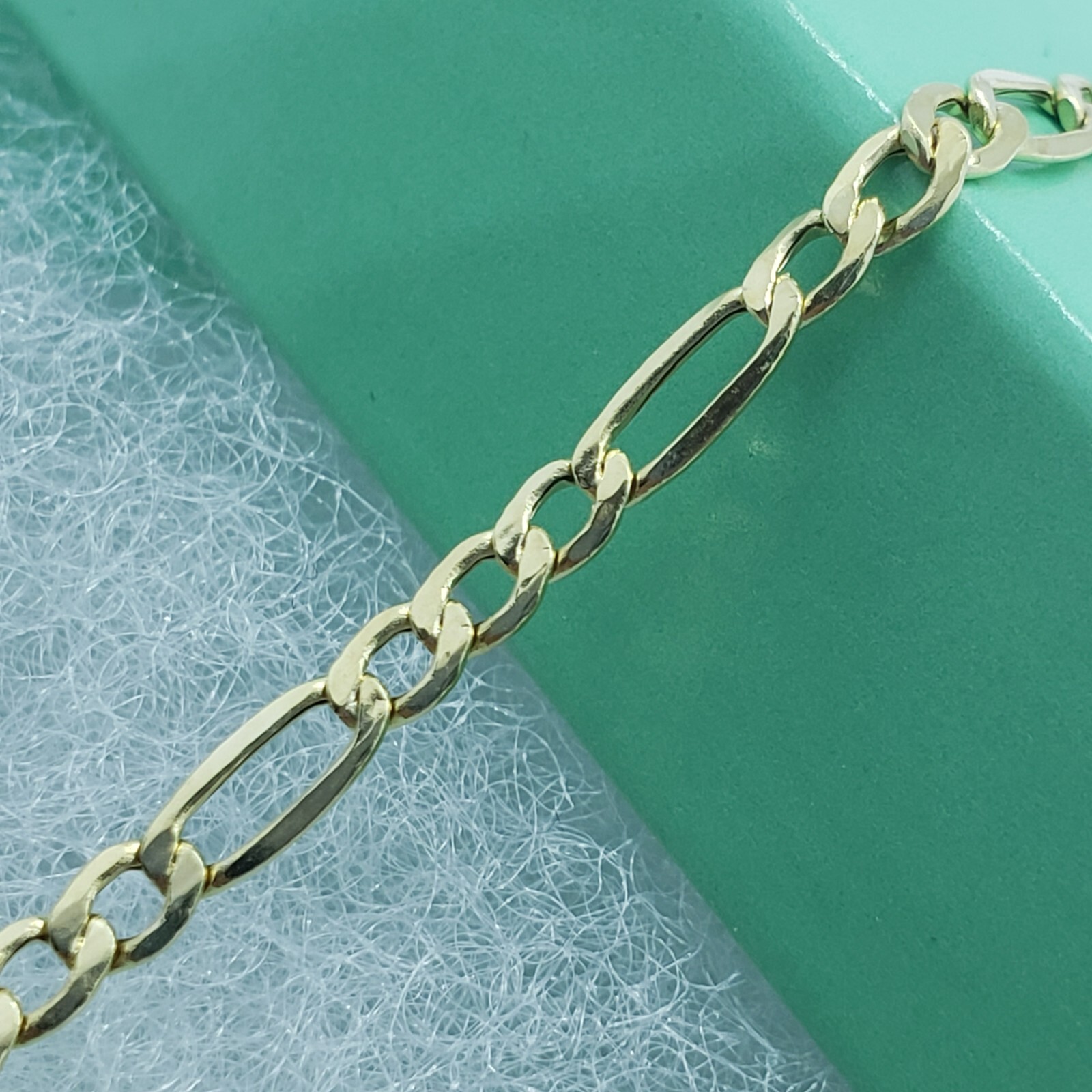 10K Yellow Gold Hollow Figaro Link Chain Necklace Bracelet 2mm-5.5mm 7″ ~ 30″