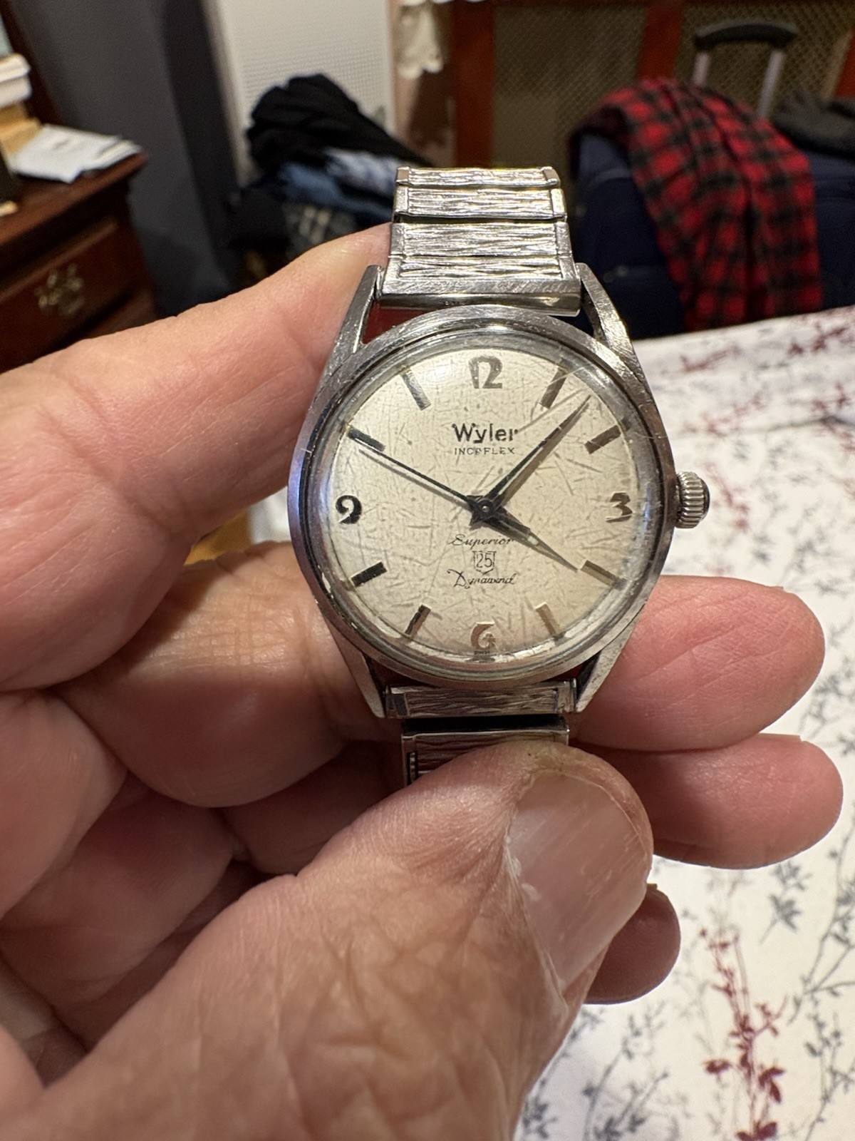 Wyler Men’s Incaplex Superior 25 Unwind Swiss 1162 8158 Automatic Vintage Watch