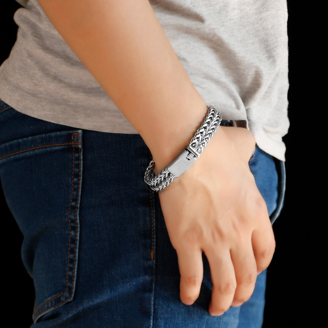 12/18/30mm Fashion Stainless Steel Franco Link Curb Chain Bracelet for Men Women