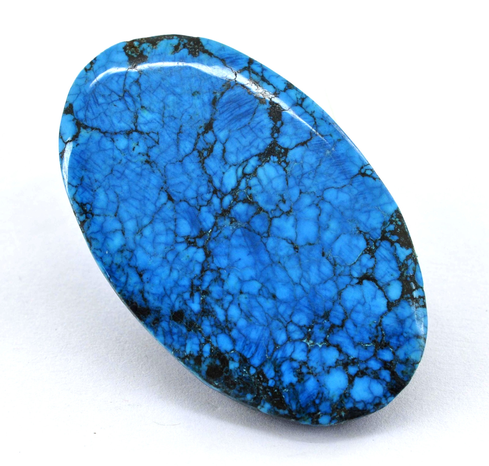 Natural 104.70Ct Certified Untreated Spiderweb Turquoise Oval Cut Loose Gemstone