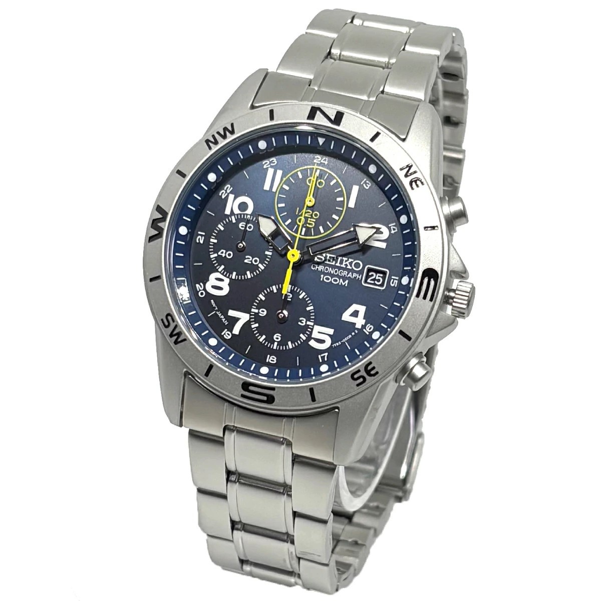 SEIKO Chronograph SND379P1 Blue Silver Men’s Watch New From Japan