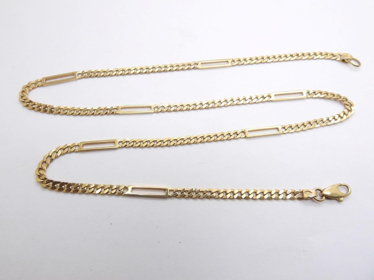 10K Solid Yellow Gold Fancy Curb Link Chain Necklace 20” long 10.5 grams