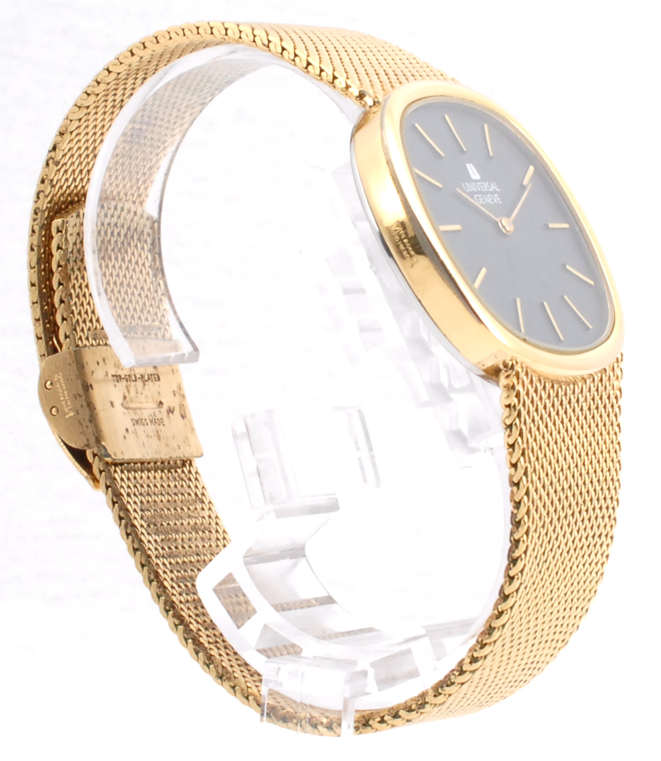 Rare UNIVERSAL GENEVE square Manual 1-42 VINTAGE gold electroplated G 10
