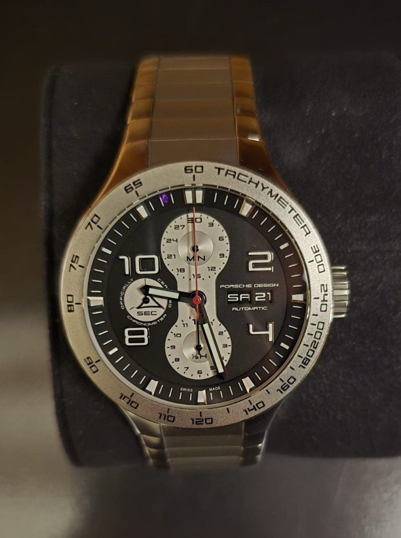 Porsche Design Flat Six P6340 6340.41.44GB Men’s Steel Automatic 44MM Watch.