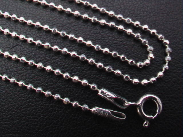 Italian 925 Sterling Silver 1.5mm Cut Ball Chains 35/40 cm (13.8/15.8″), 2 g