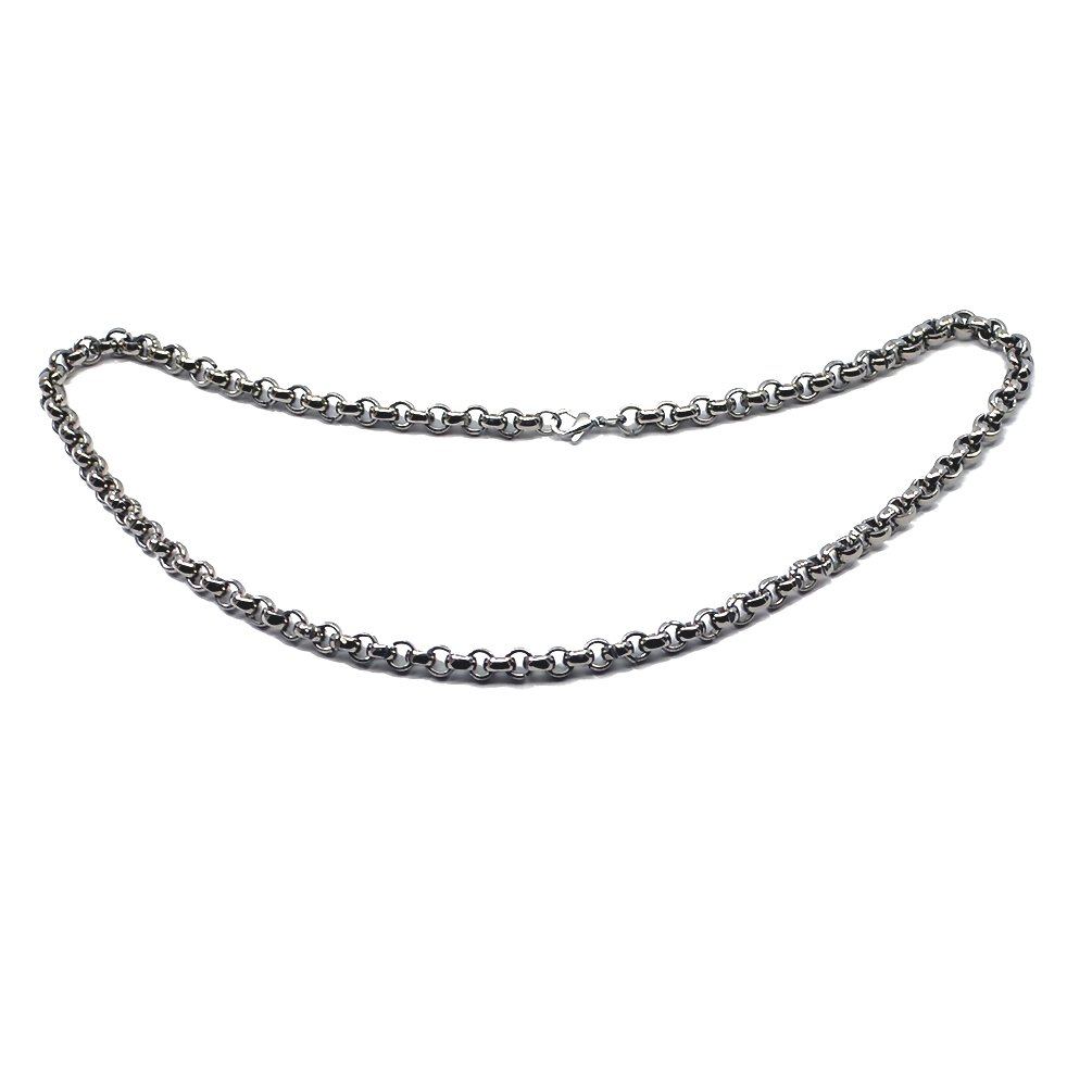 Accents Kingdom 6mm Titanium Men’s Rolo Chain Necklace