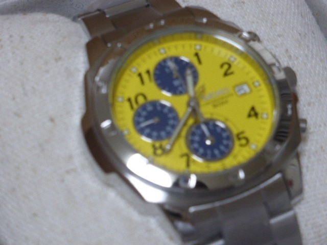 SEIKO SND409 Chronograph Yellow Dial men Watch New Japan