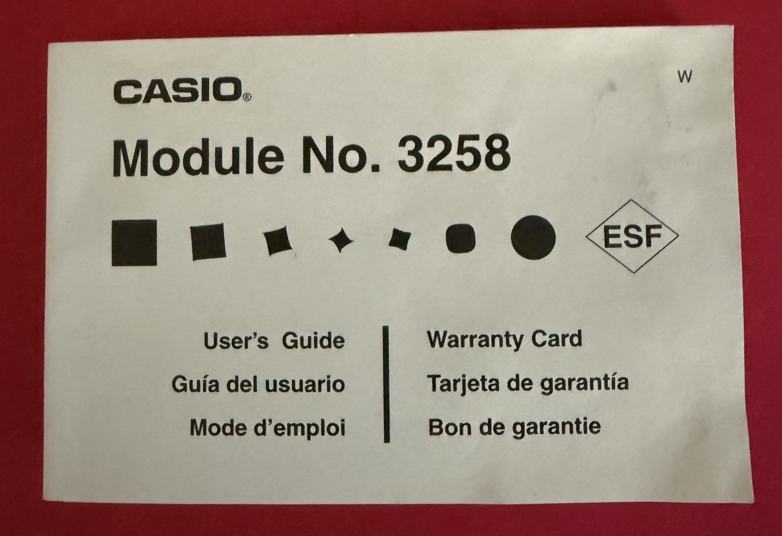 Casio Watch Module No. 3258 ESF User’s Guide – User Manual