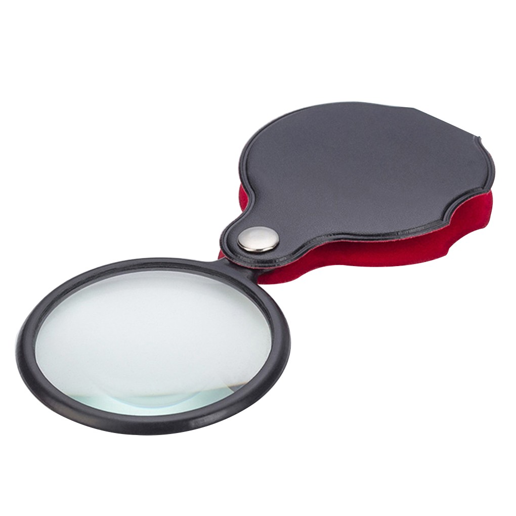 Plastic+Metal+Glass 10X Pocket Folding Magnifier Loupe Optical Magnifying Glass