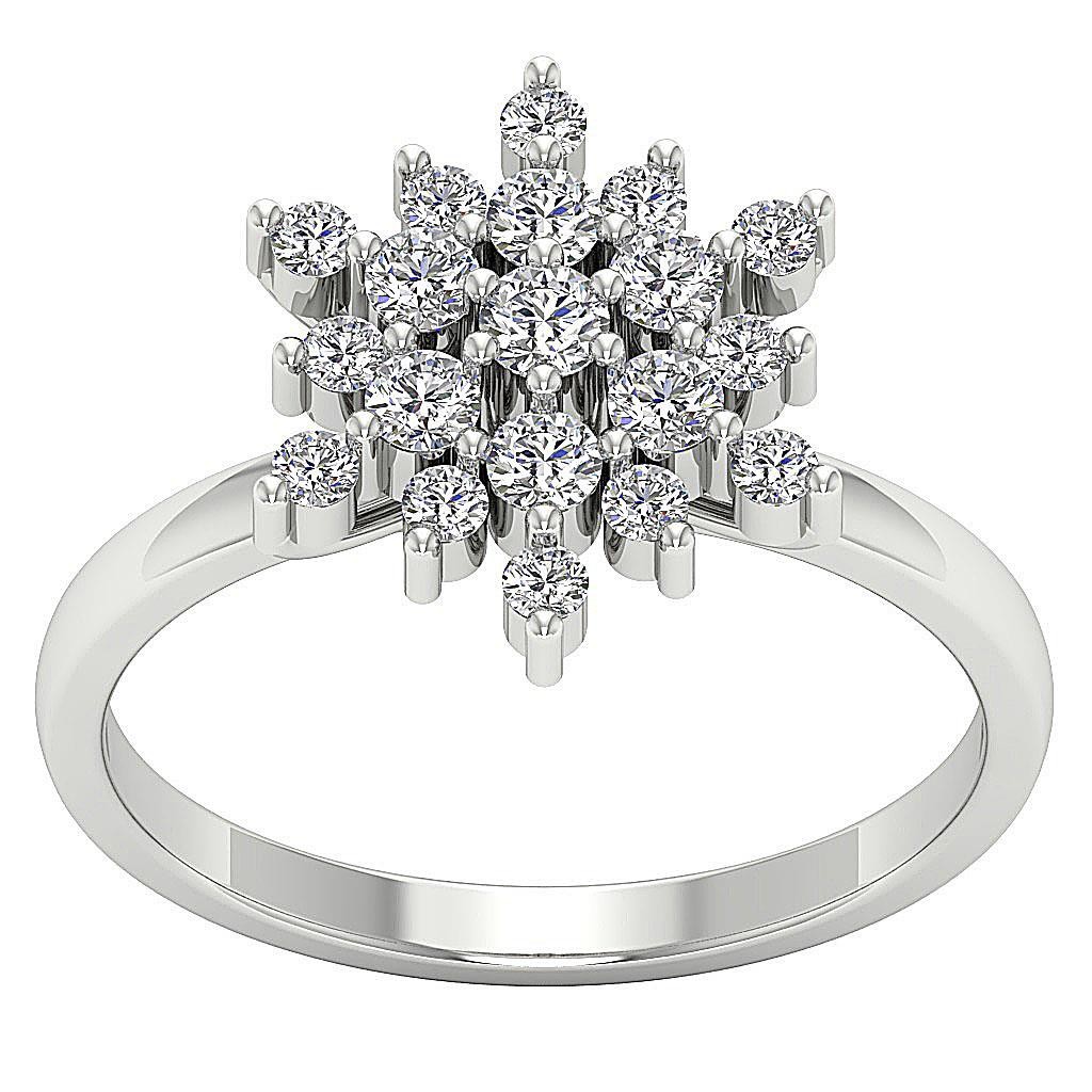 Right Hand Engagement Ring I1 G 0.85 Ct Round Diamond 14K White Yellow Rose Gold