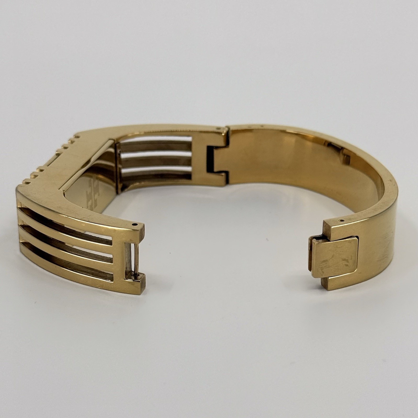 Tory Burch for Fitbit Metal GOLD Hinged Bracelet Dust Bag