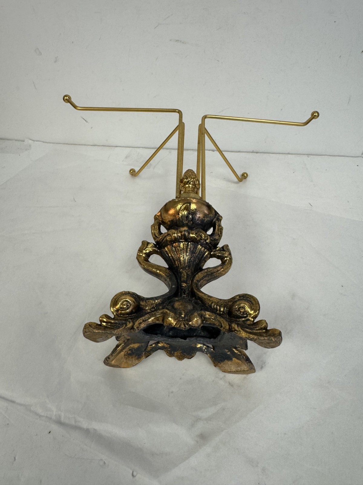 Hollywood Regency? Gold Jewelry Display Towel Hanger VTG 11″H x 12″W Koi fish