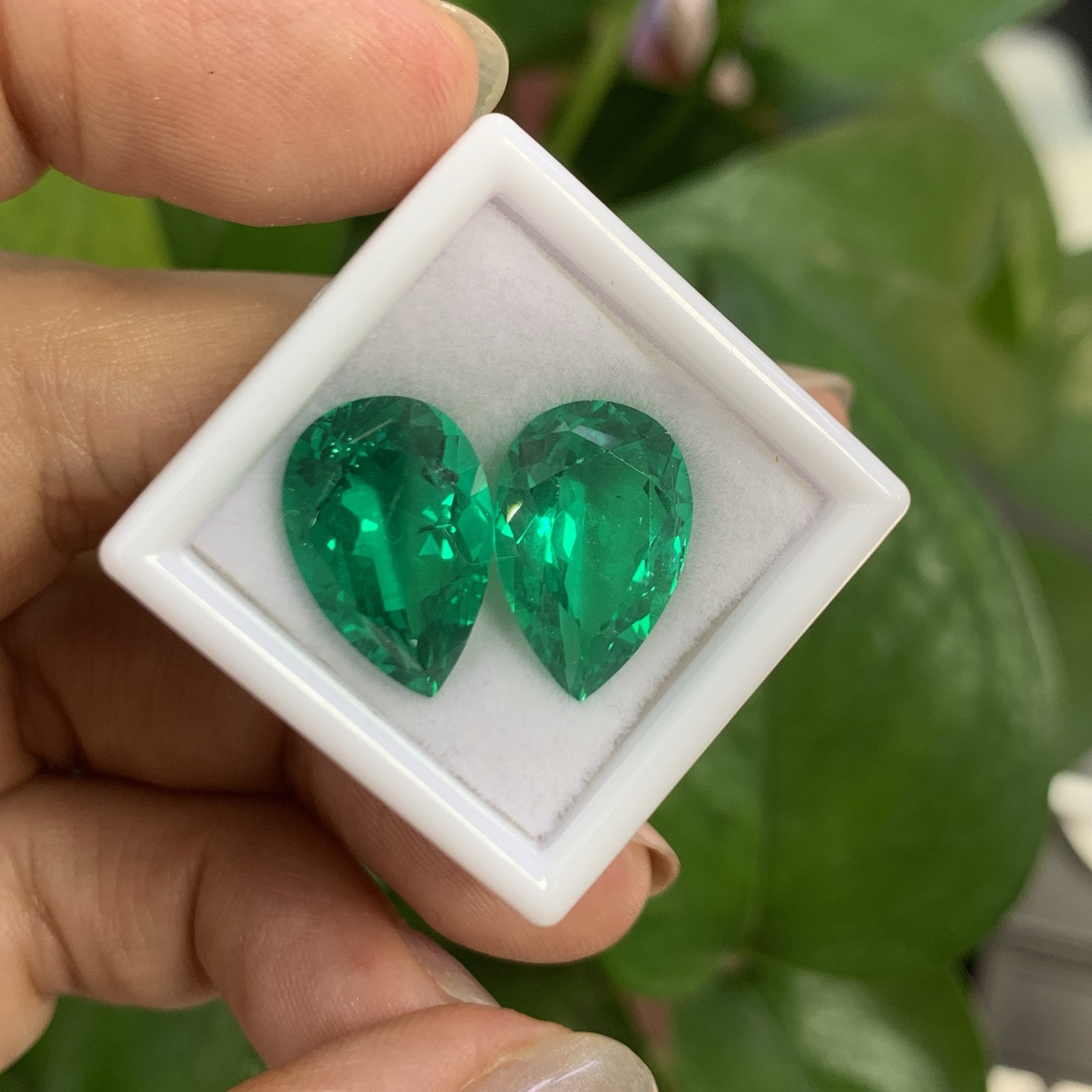 AGL Lab Grown Hydrothermal Pear Cut Lab Grown Colombia Emerald Loose Gemstones