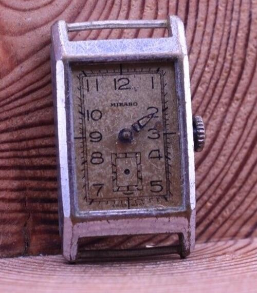 MIRABO SWISS MEN’S TANK WRIST WATCH 4j, 19.5×35.6mm CASE FOR REPAIR (LJ)