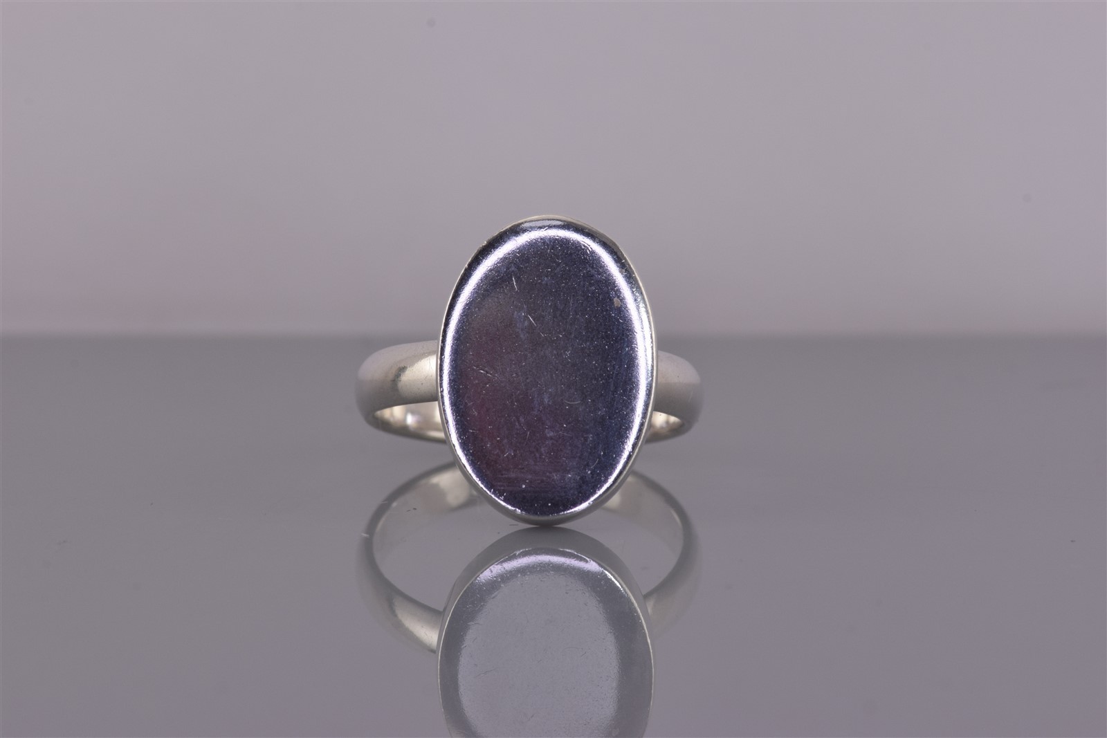 Sterling Silver 20mm Oval Polished Engravable Solid Band Ring 9g 925 Sz: 10