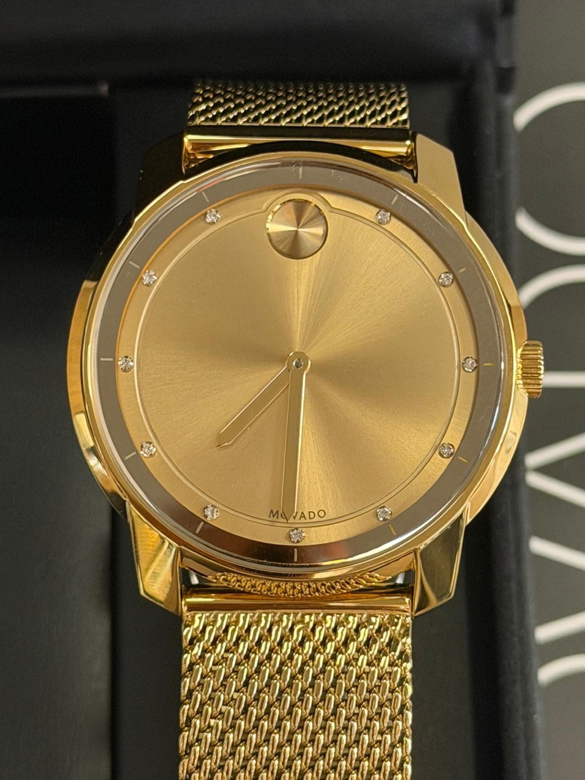 Movado BOLD Men’s Gold Stainless Steel 44mm Swiss Made Watch 3600460