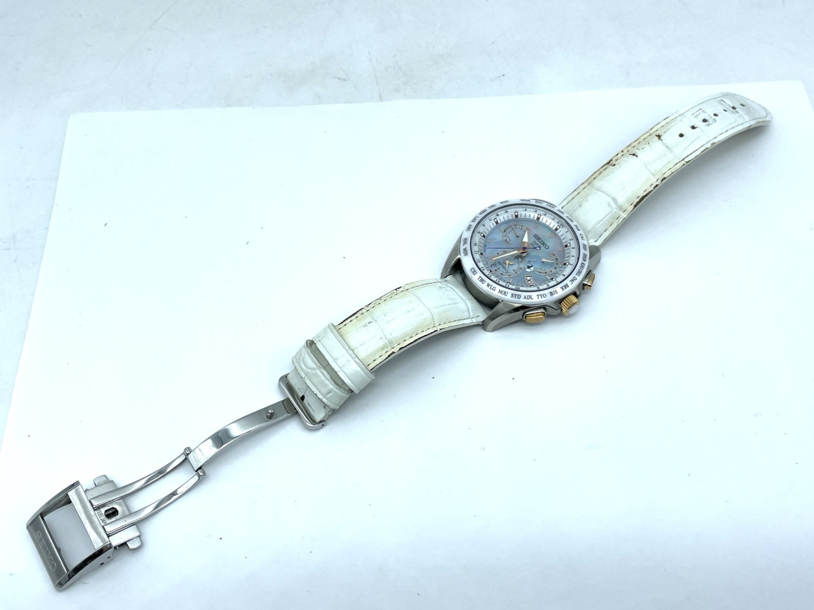 SEIKO ASTRON GPS Radio Wave Solar Men’s Watch Beautiful MOP Dial 8X53-0AJ0-2
