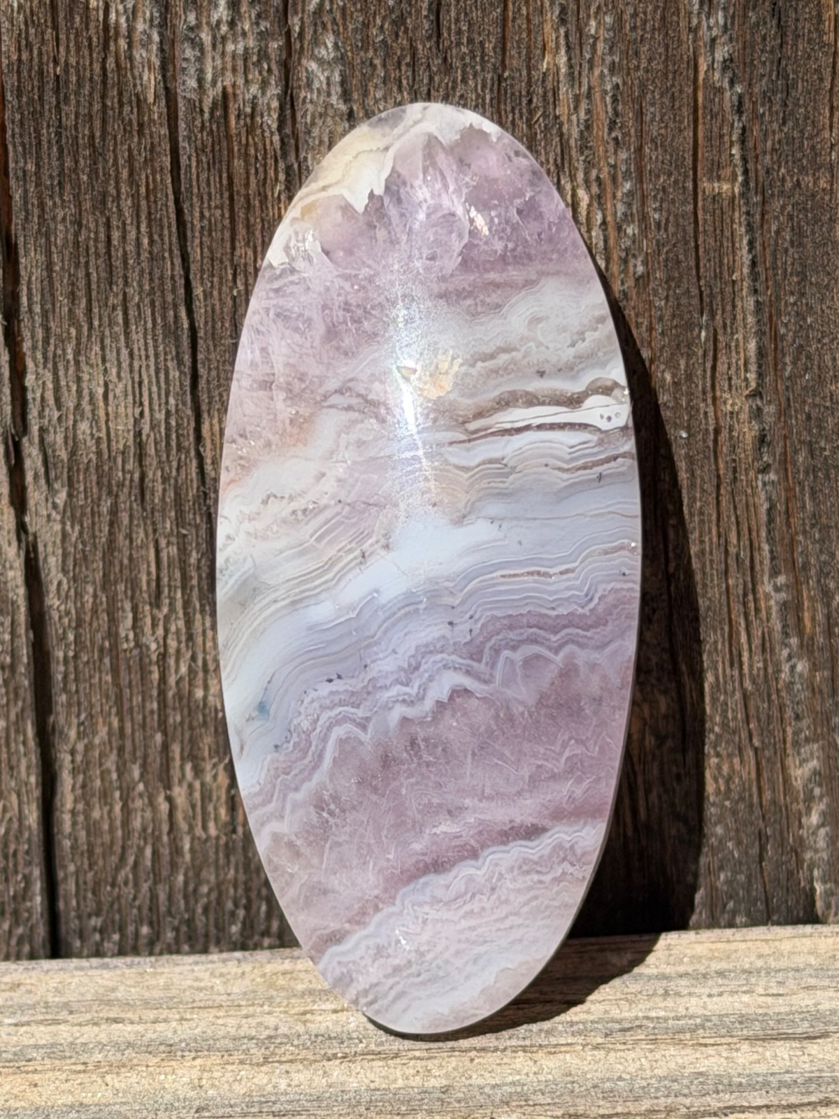 Sowbelly Amethyst Agate Cabochon Native Silver