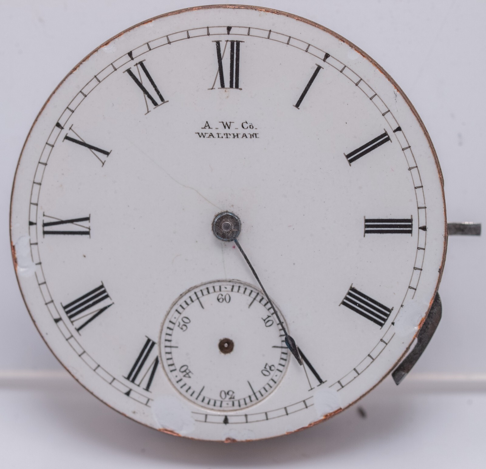 1884 – A.W.Co Waltham W.M.Ellery Lever Set 8s 7j Pocket Watch Movement AS-IS!