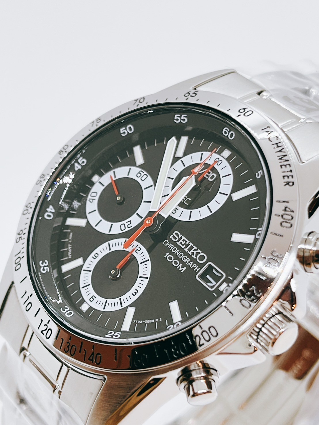 SEIKO SND371P1 SND371P SND371 Black Chronograph Men’s Watch 38mm 114g From Japan