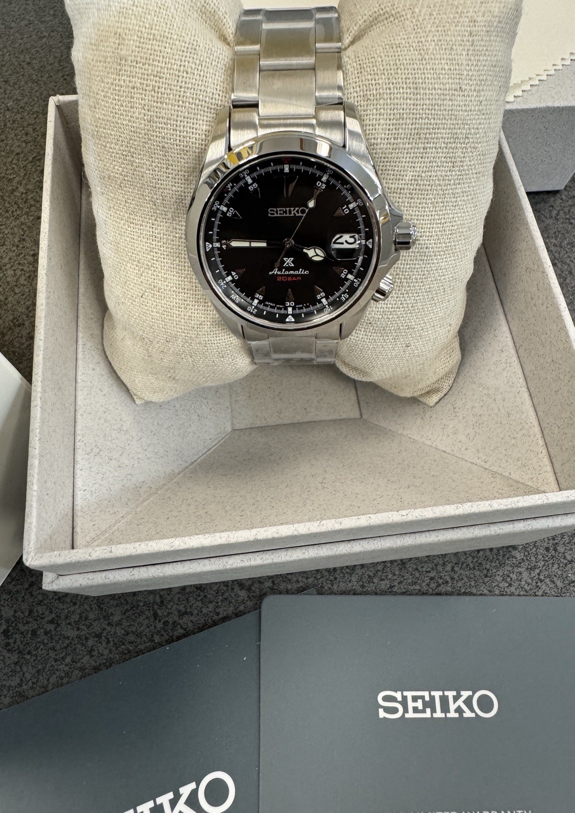 Seiko Prospex Alpinist Black Dial Steel Bracelet Watch SPB117 New With Tag Japan
