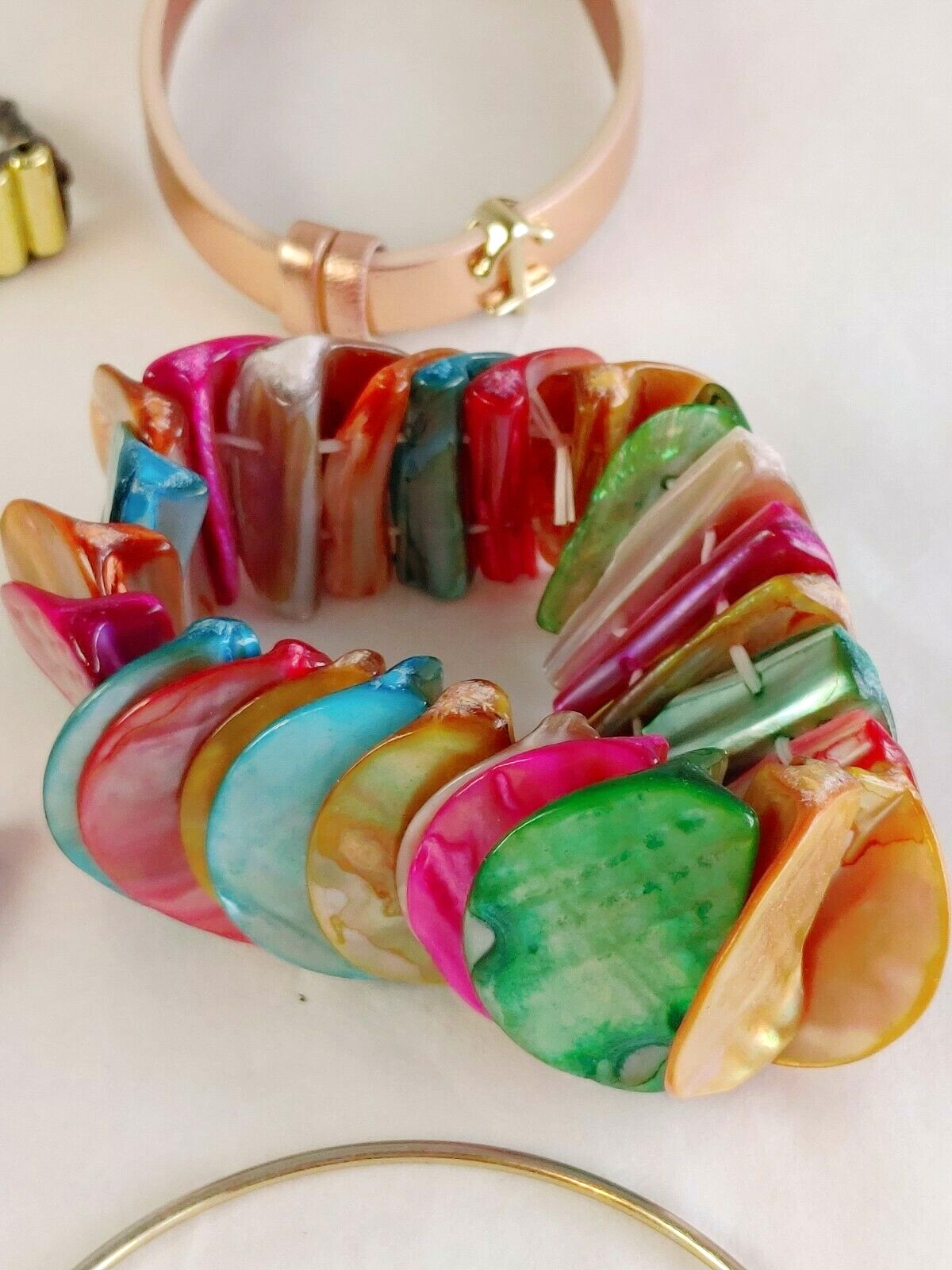Mixed Lot of 18 Bracelets Bangle, Stretch, Charm, Cuff & Band As Pictured #17544