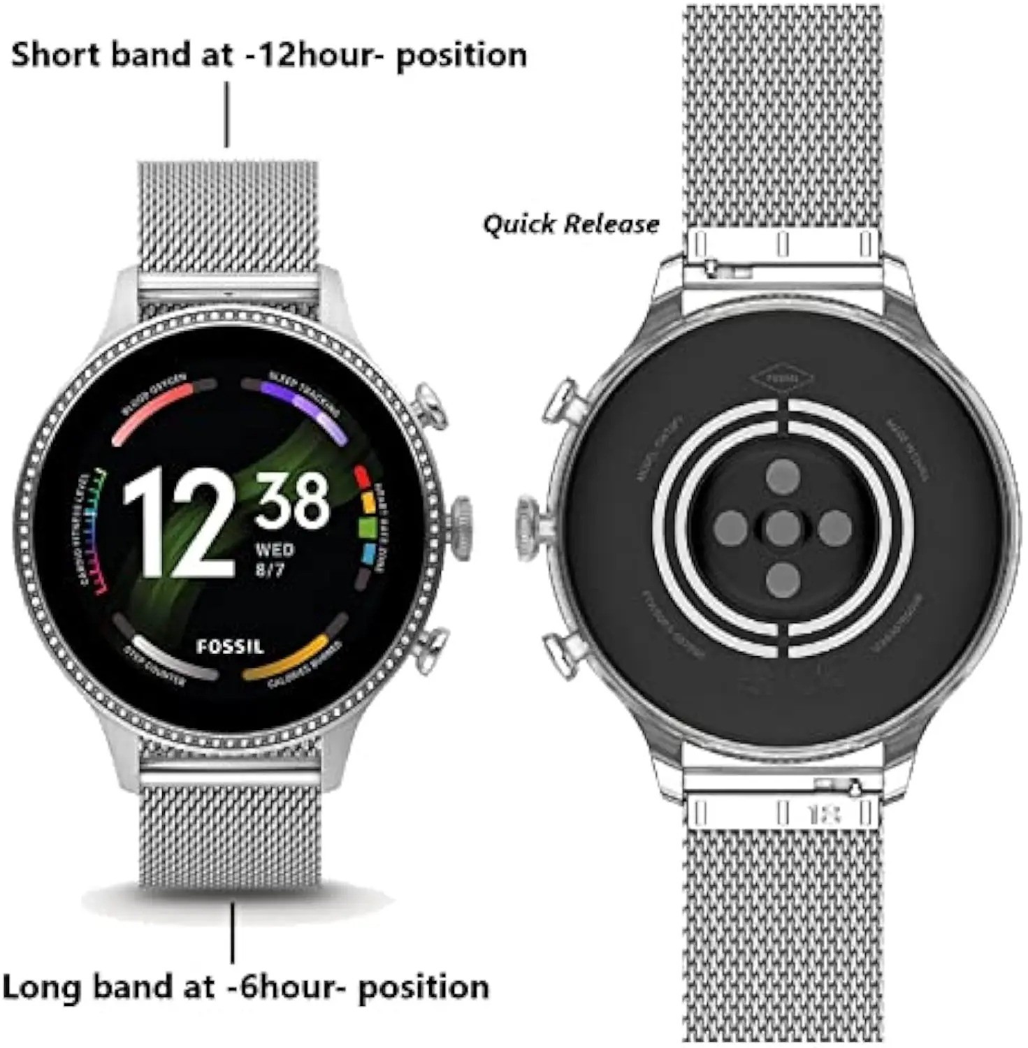 12–24mm Stainless Steel Mesh Metal Watch Strap Band Unisex