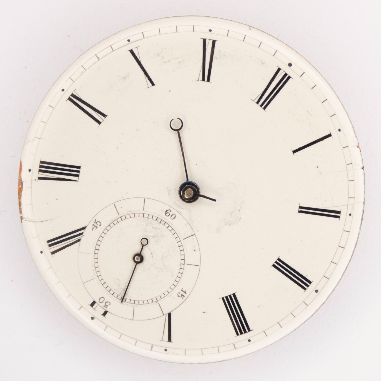 Unsigned Swiss 42.9 x 10.8 mm Key Wind Antique Pocket Watch Movement