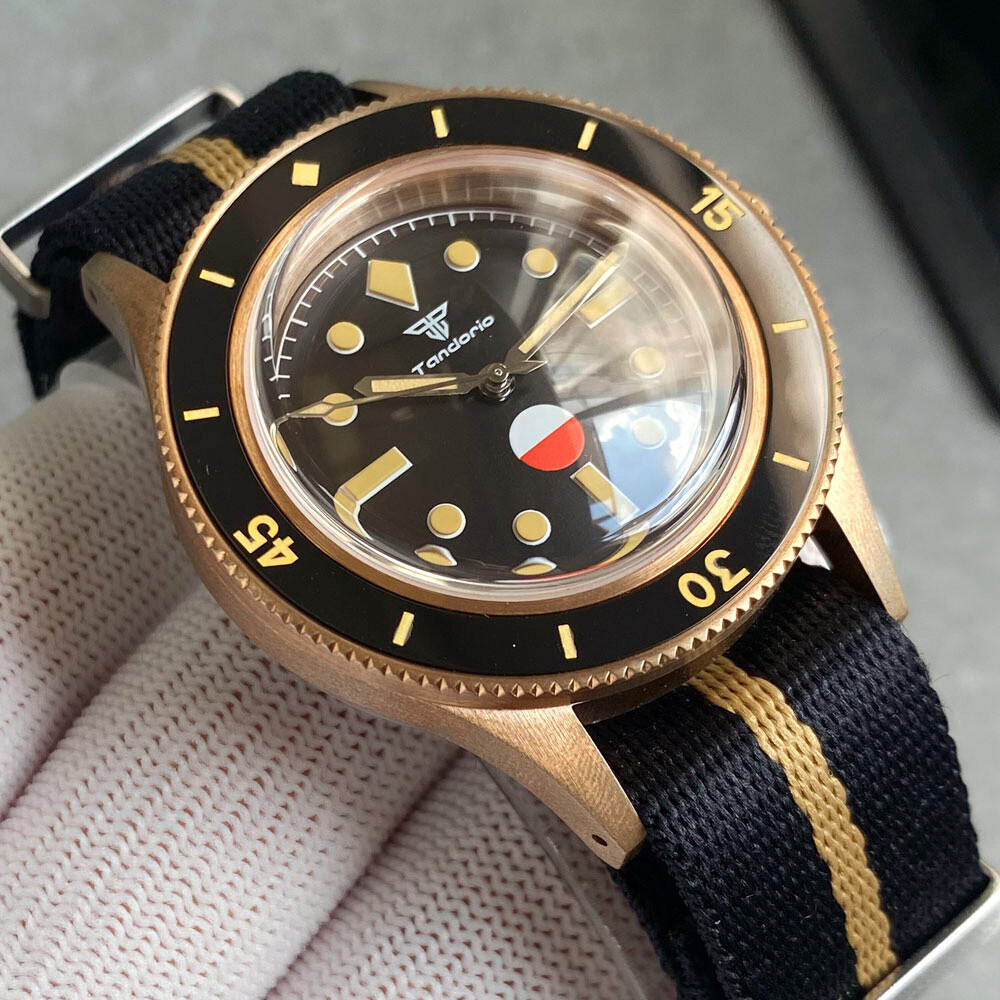 40mm 50-Fathoms Retro CUSN8 Solid Bronze NH35 Dress Men Watch Sapphire 20Bar