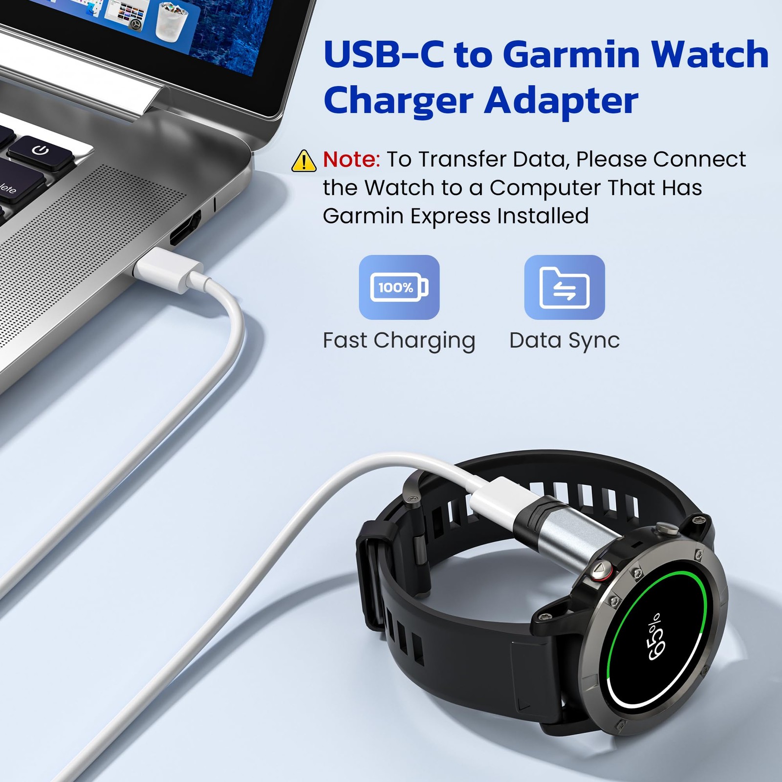 Usb C Charger Adapter For Garmin Watch 3packtype C Charging Cable Converter For