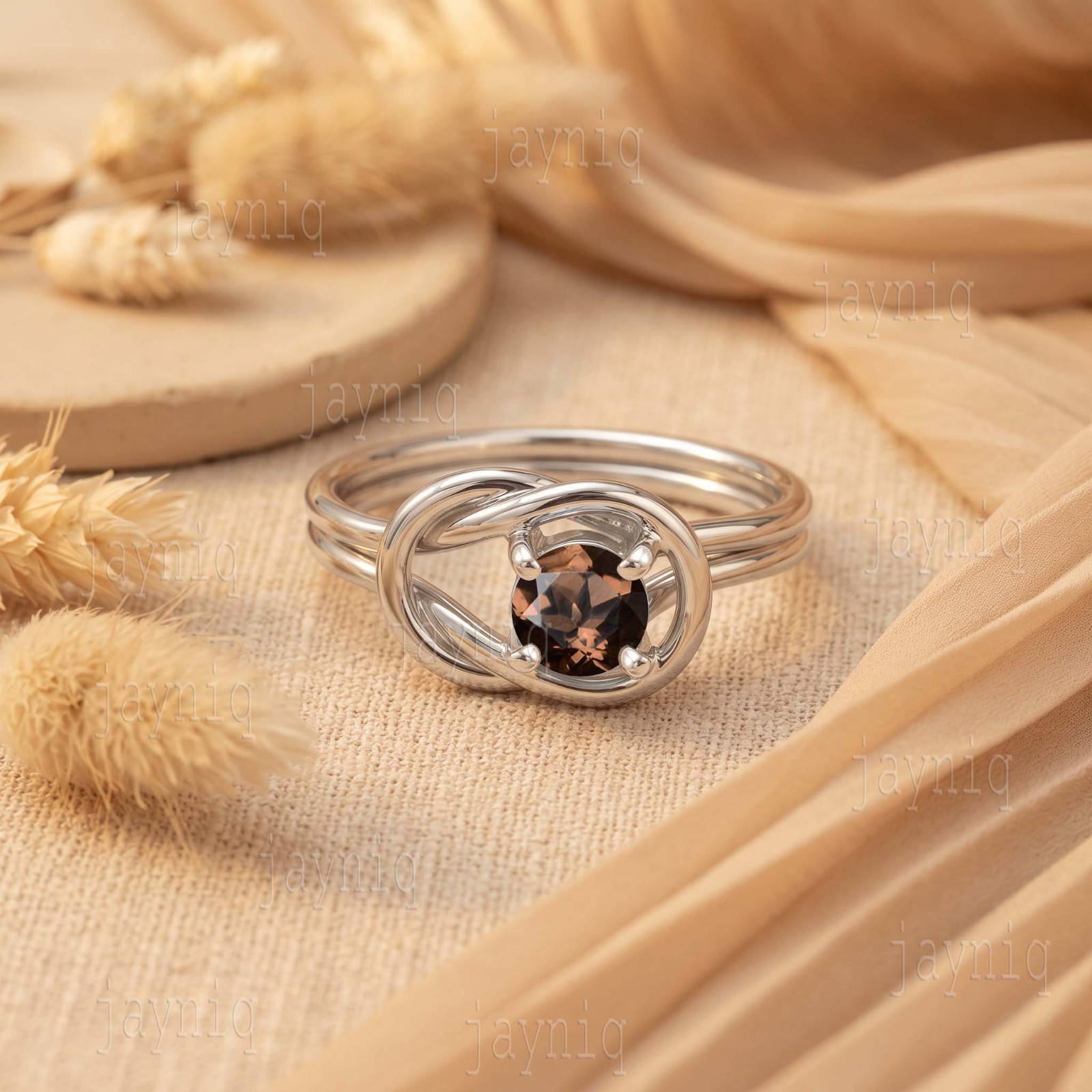Smoky Quartz Gemstone Handmade 925 Sterling Silver Elegant Ring Women Gift