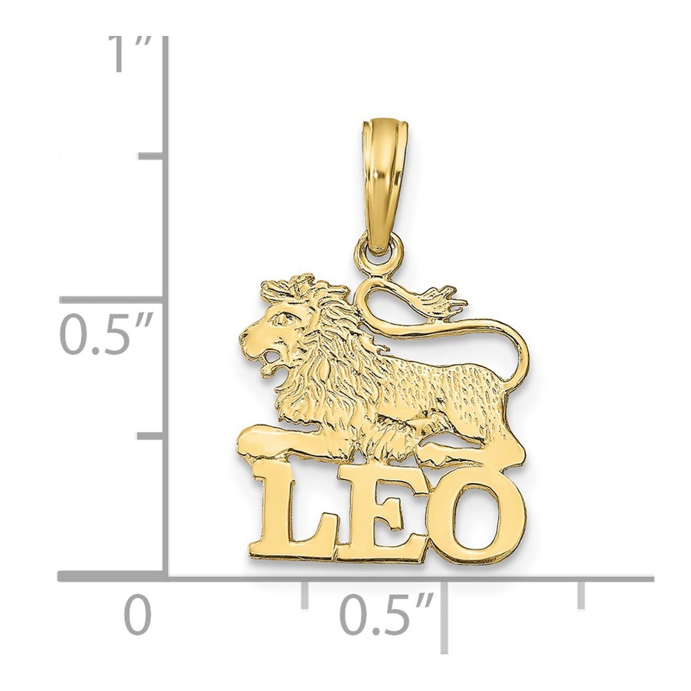 10K Yellow Gold LEO Zodiac Charm Pendant 0.88gm L-19.8 mm, W-13.4mm