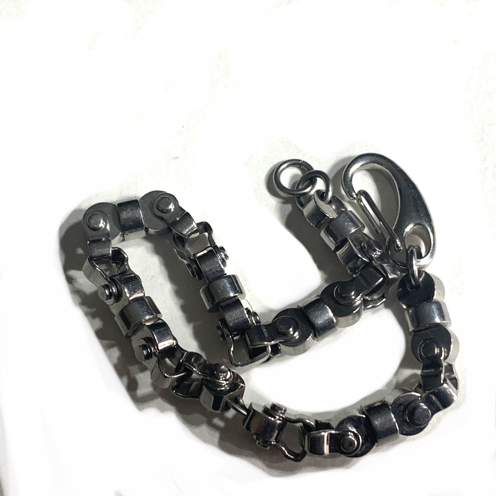 Mens Stainless Steel Bike Biker Chain Link Bracelet Slight Flaw See Photos