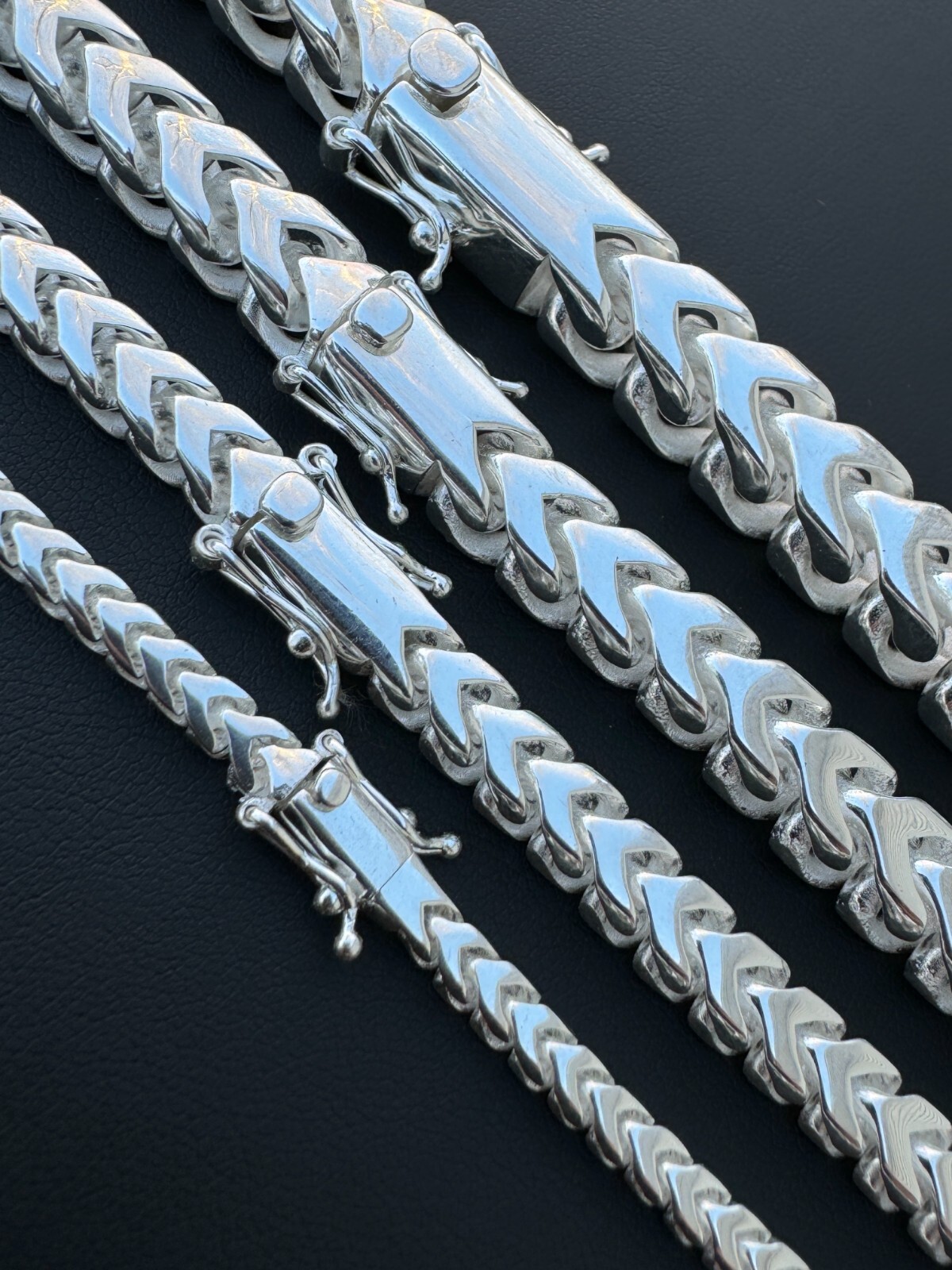 Handmade Franco Chain Necklace Real 925 Silver Box Clasp 4mm-10mm Thick Mens