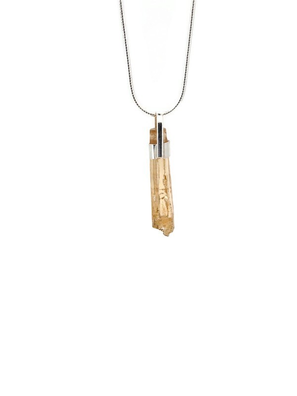 Imperial Topaz Pendant Unisex Unique Shape Father’s Day Gift NOVEMBER BIRTHSTONE