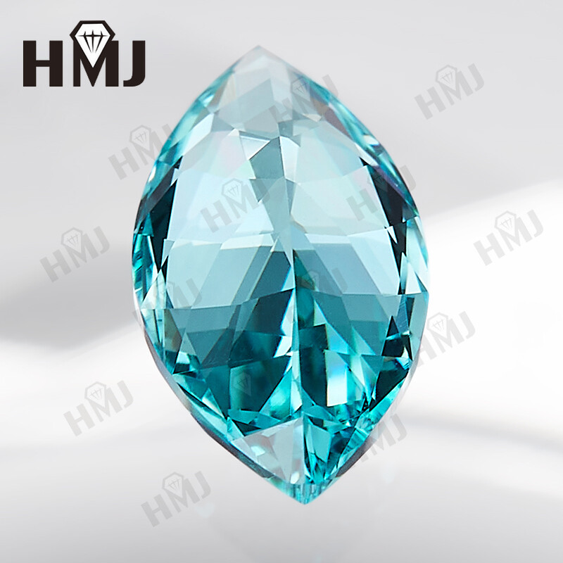 Lab Grown Paraiba Sapphire Marquise W. AGL Certificate Loose Gemston Jewelry DIY